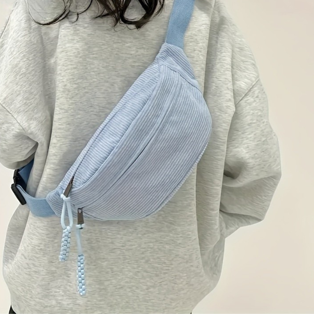 Celeste | Borsa a Tracolla Donna in Velluto a Coste