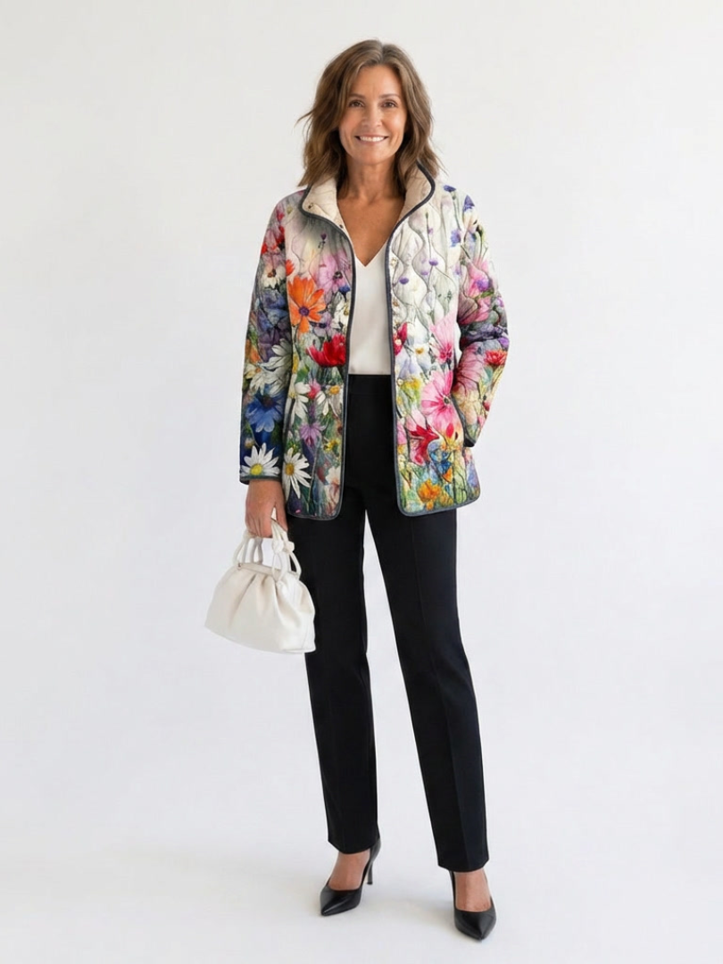 Marilena | Chamarra Acolchada Flores Silvestres