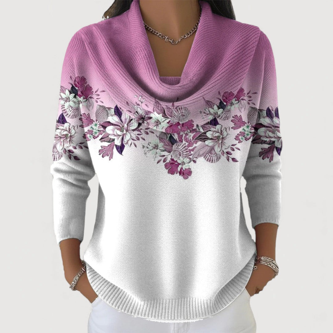 Aurora | Suéter Floral de Cuello Alto