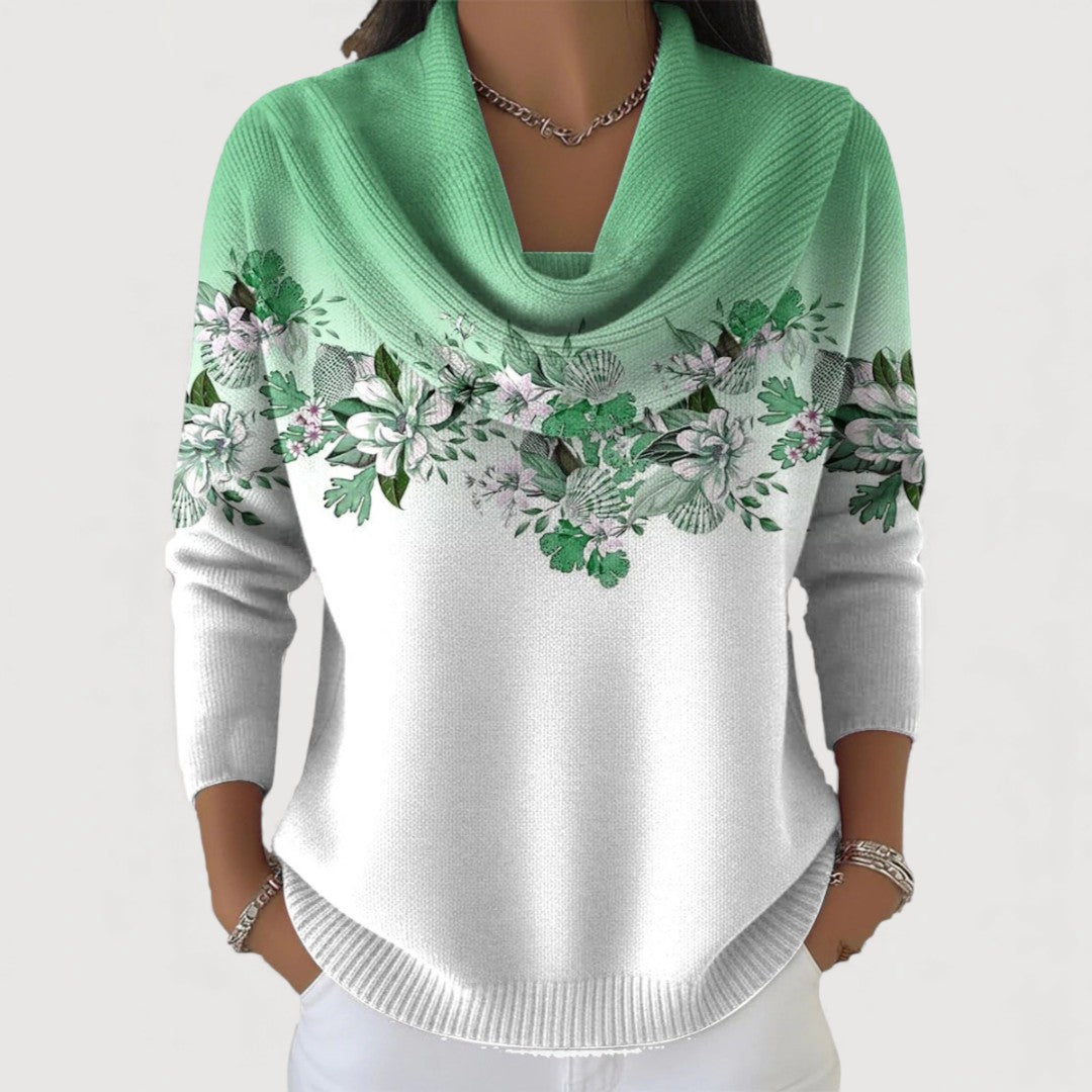 Aurora | Suéter Floral de Cuello Alto