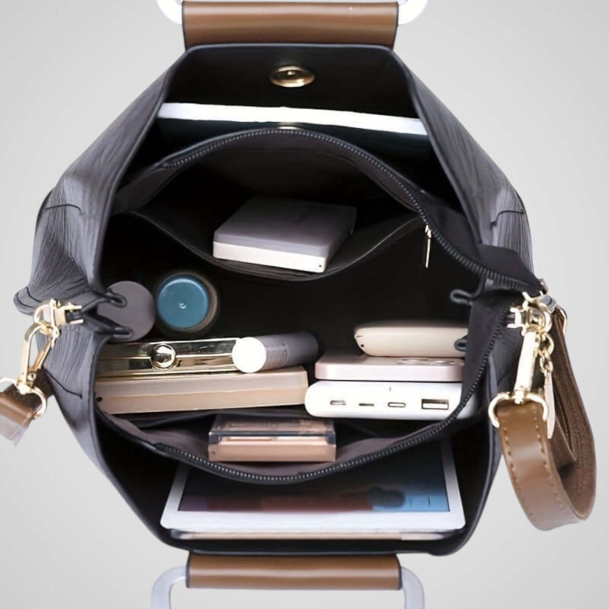 Ana | Borsa Donna Bicolore in Vera Pelle