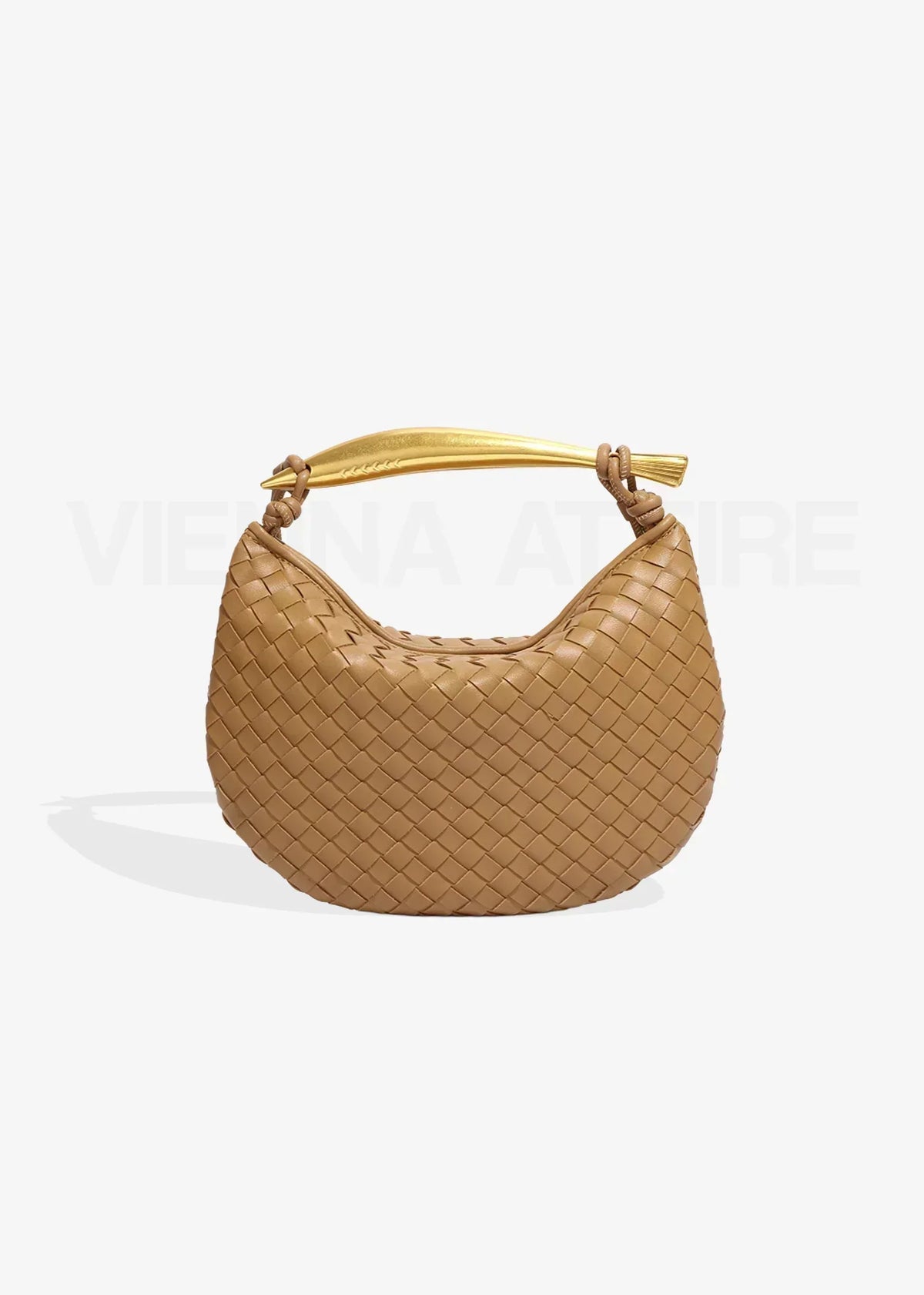 Alejandra | Borsa Donna Intrecciata con Manico Dorato