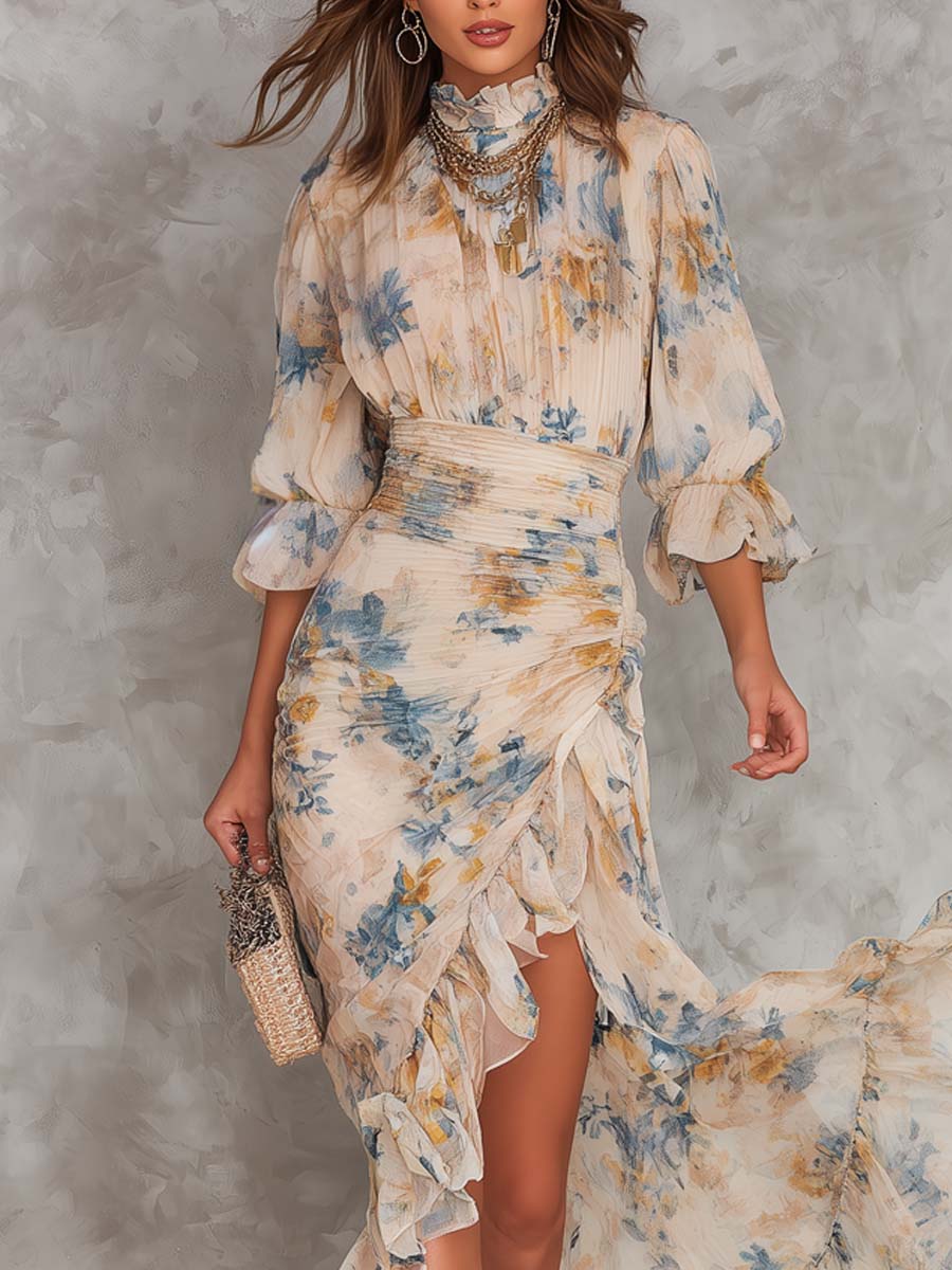 Emma | Vestido de Chiffon Beige
