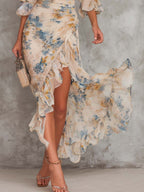 Emma | Vestido de Chiffon Beige