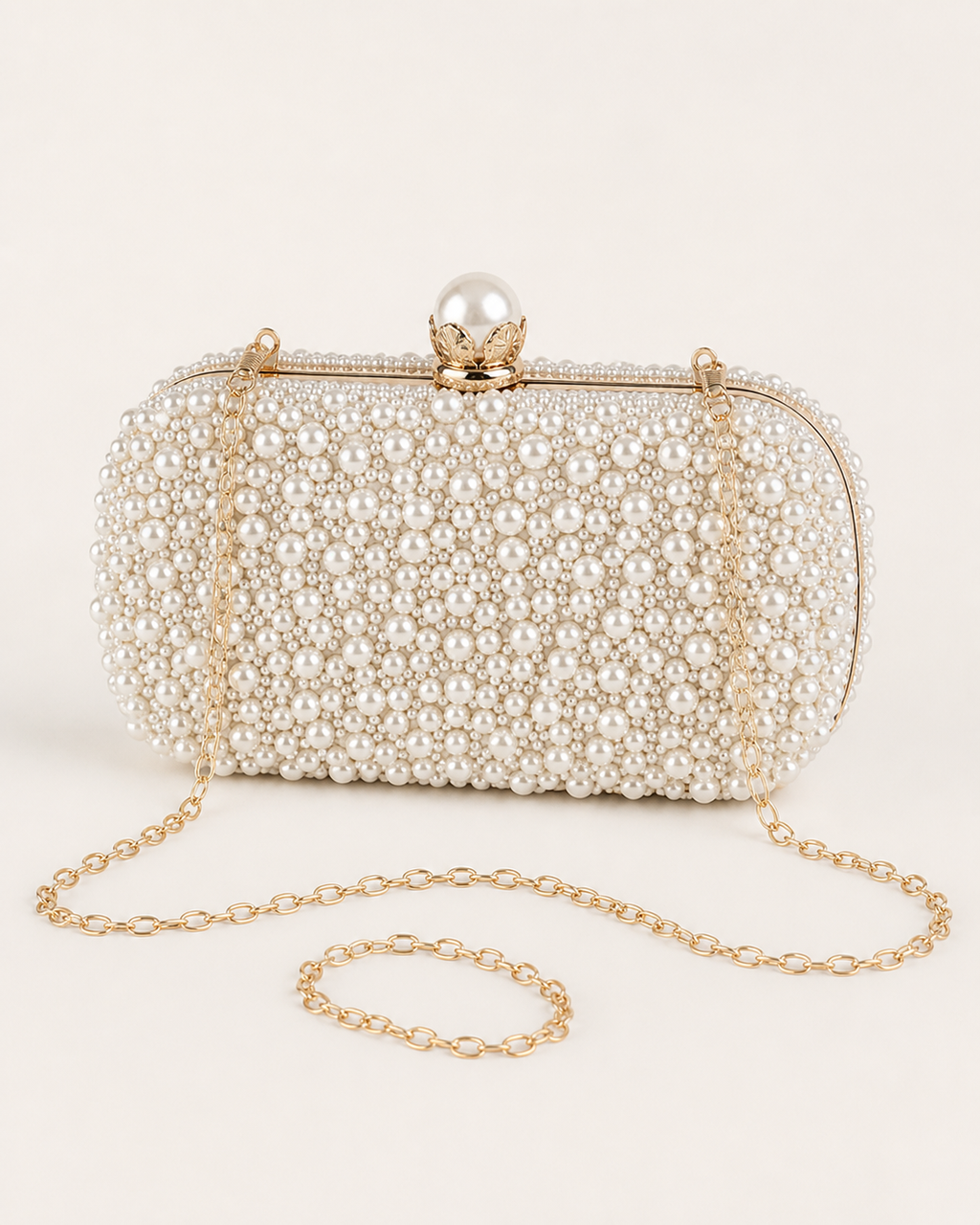 Pochette Donna con Perle e Catena