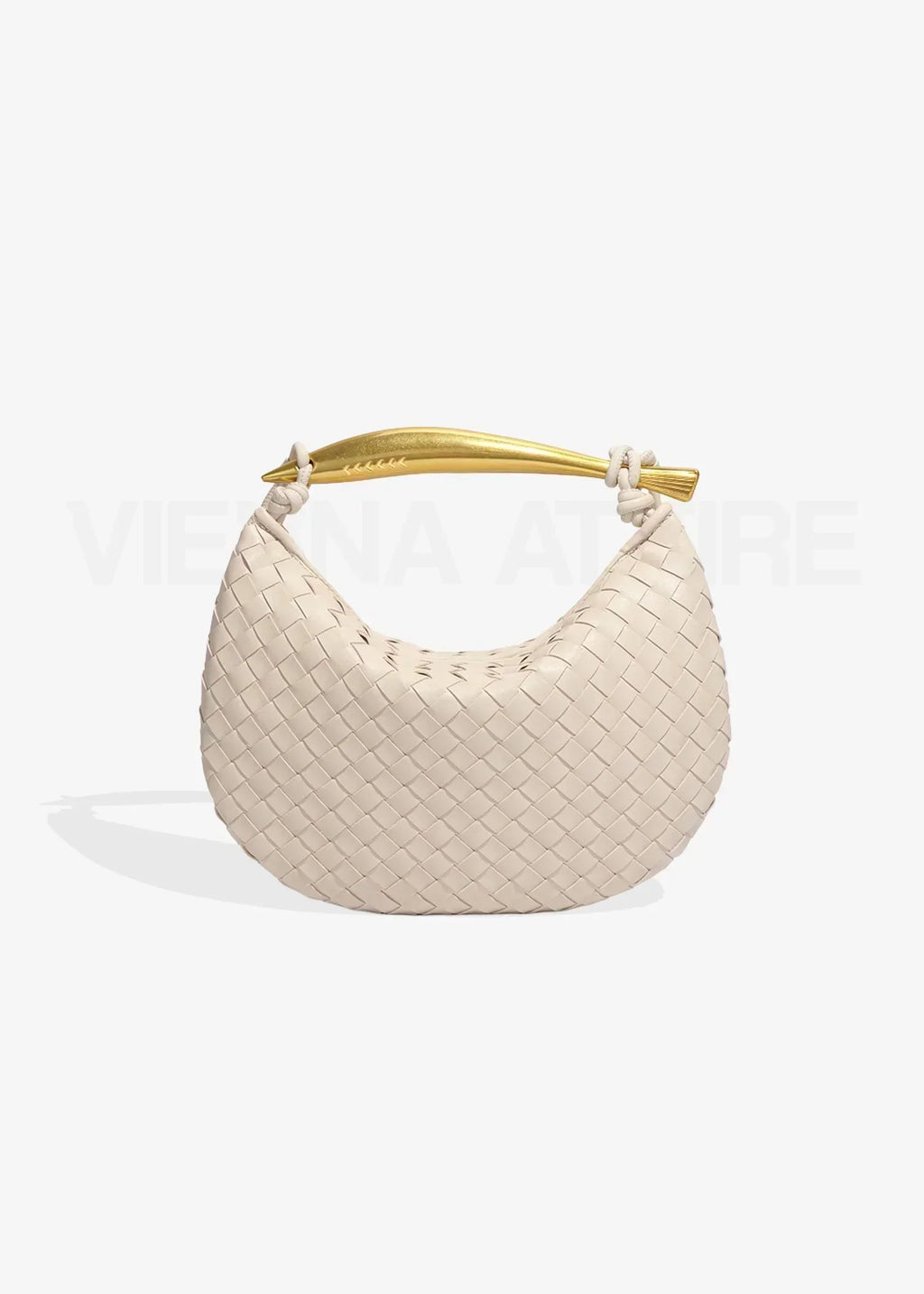 Alejandra | Borsa Donna Intrecciata con Manico Dorato