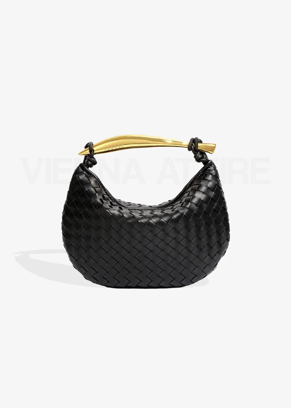 Alejandra | Borsa Donna Intrecciata con Manico Dorato