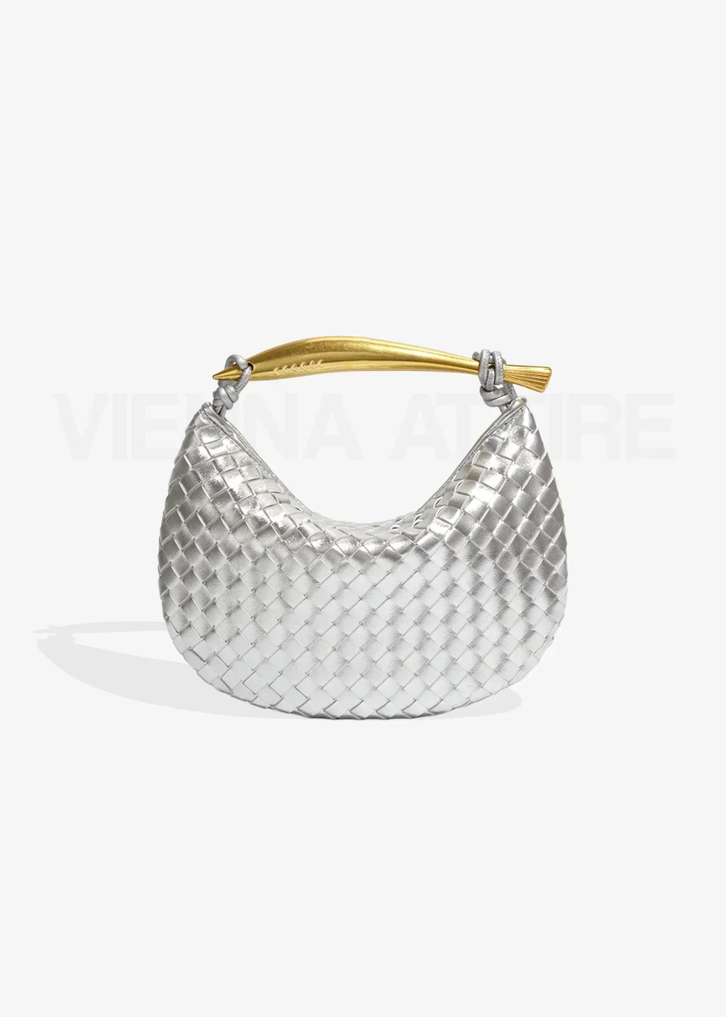 Alejandra | Borsa Donna Intrecciata con Manico Dorato