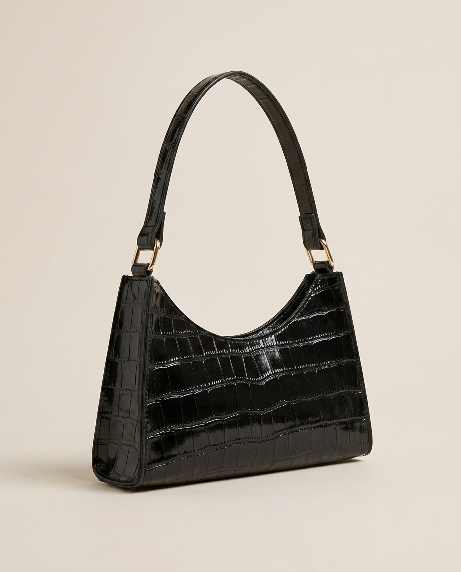 Bolsa de Hombro para Mujer Efecto Cocodrilo