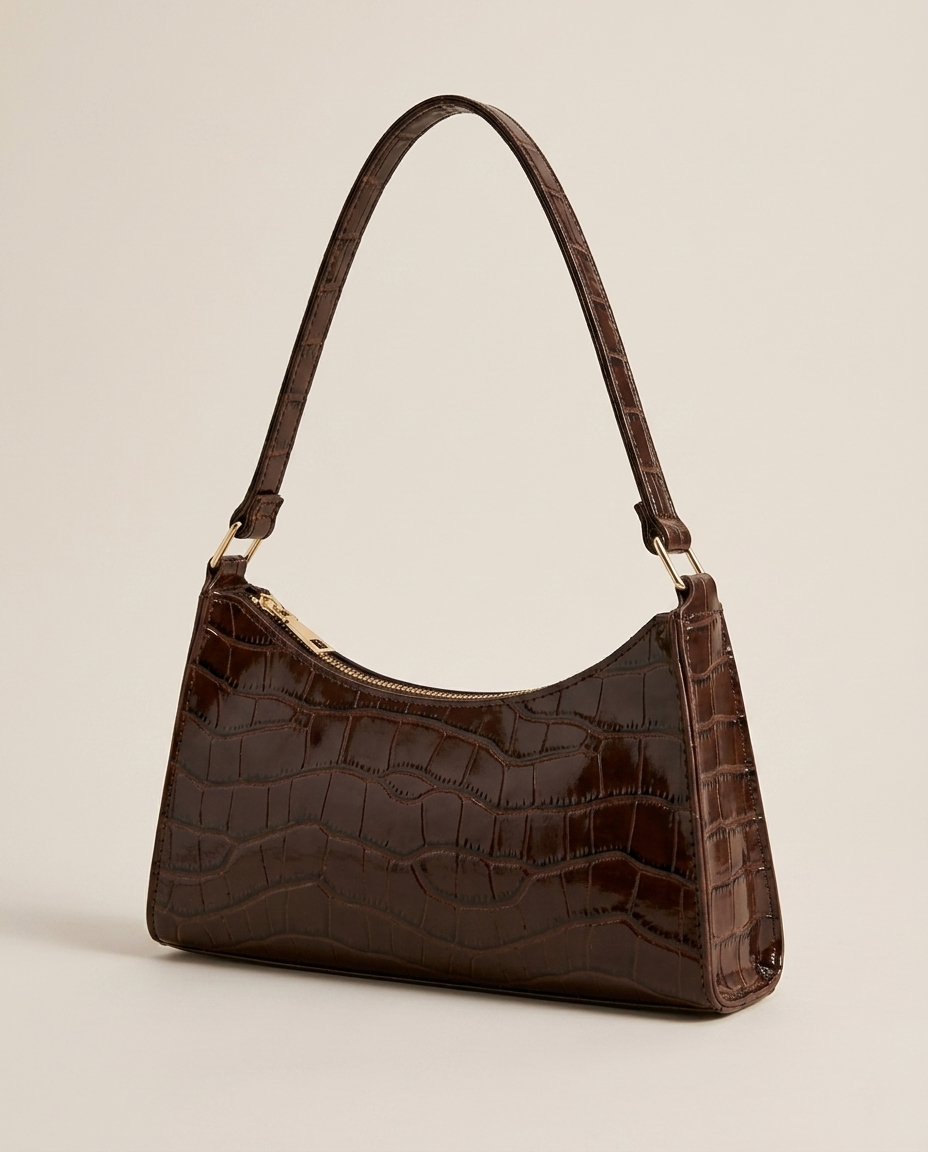 Bolsa de Hombro para Mujer Efecto Cocodrilo
